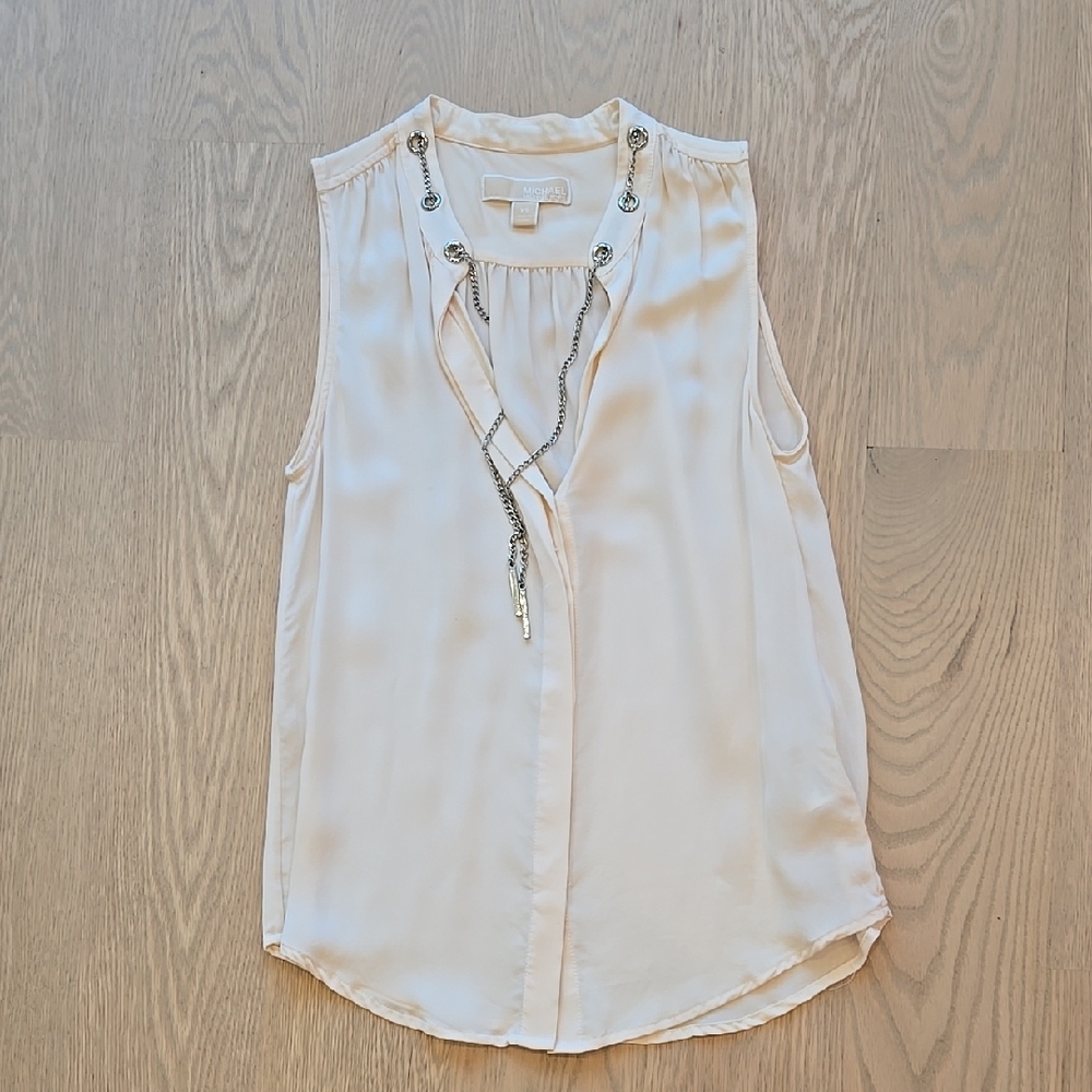 Elegant Cream Sleeveless Top